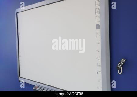 Smart board in the classroom. Interactive board. Stock Photo