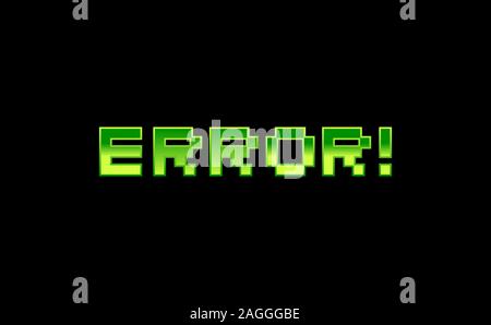 Green Error Typography on dark background. Isolated Vector Illustration Stock Vector