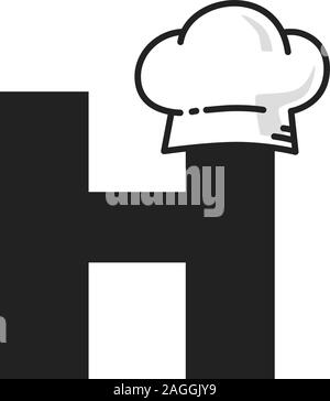 kitchen utensil chef hat alphabet theme logo icon sign vector art Stock ...