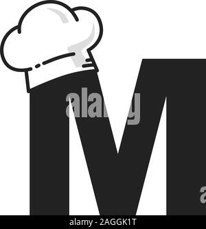 kitchen utensil chef hat alphabet theme logo icon sign vector art Stock ...