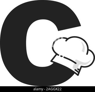 kitchen utensil chef hat alphabet theme logo icon sign vector art Stock ...