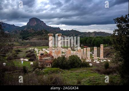 Temple of artemis in Sardes salihli Manisa Turkey Stock Photo