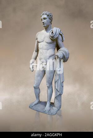 The 'Atalante Hermes' Roman marble statue found at Atalante. 2nd Cemt AD copy of the 4th cent BC Lysippean Greek style. Athens Archaeological Museum, Stock Photo