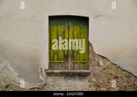 Green old window Stock Photo