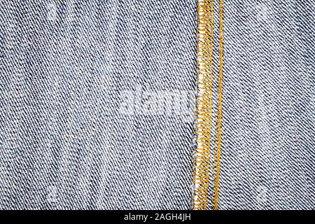 Back side of jeans fabric with back seam Stock Photo