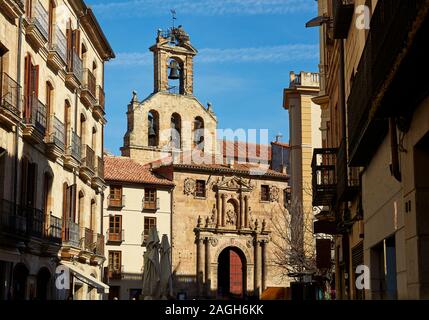 Looking up at the 'Iglesia de San Martin de Tours' in Salamanca, in the Spanish Romanesque style Stock Photo
