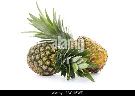 Pineapples isolated on white background. Juicy fruit Stock Photo