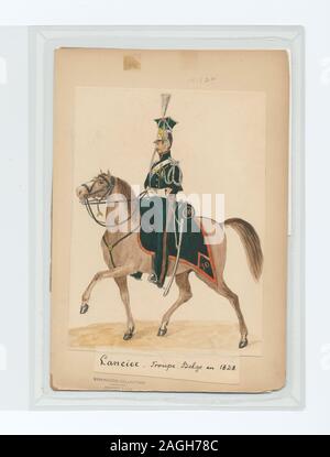 Lancer Infantry Lancer no. 10, a historical painting, depicts a mounted soldier in ...