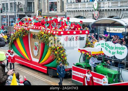 Cologne, Germany - February 12, 2018 : Rosenmontag Parade ( the rose monday). More than one million spectators on the streets.Carnival parade Stock Photo
