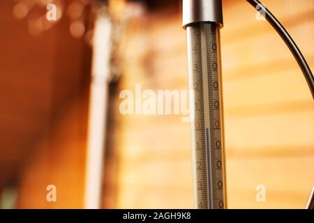 The thermometer outside the window shows the temperature of +12 C Stock  Photo - Alamy