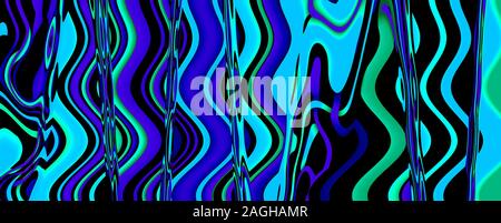 Multicolor glowing twisted lines background. Shiny neon wavy pattern.  Abstract psychedelic illustration Stock Photo