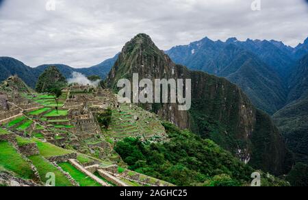 Panoramic of Machu Picchu, Cusco Peru Stock Photo