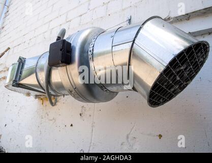Supply ventilation unit on the basement of the building Stock Photo