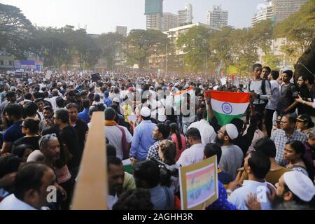 December 19, 2019, Mumbai, India: 19 Dec 2019 - MUmbai - INDIA..Mumbai citizens Protest against the implementation the Citizen Amendment Act  (Credit Image: © Subhash Sharma/ZUMA Wire) Stock Photo