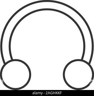 Half hoop earring linear icon. Thin line illustration. Horseshoe piercing jewelry. Contour symbol. Vector isolated outline drawing Stock Vector