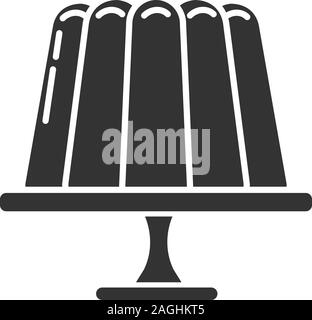 Jelly pudding glyph icon. Gelatin dessert. Silhouette symbol. Negative space. Vector isolated illustration Stock Vector