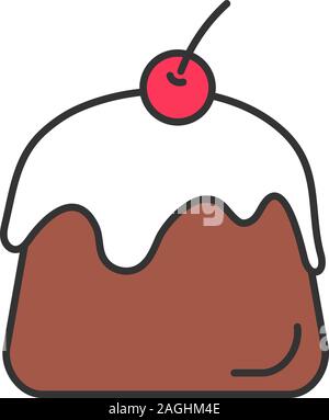 Pudding color icon. Panna cotta. Isolated vector illustration Stock Vector