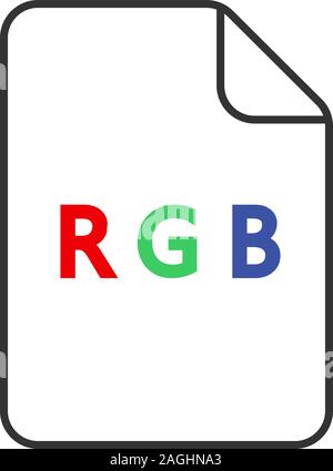 RGB color model icon. Red, green, blue color scheme. Isolated vector illustration Stock Vector