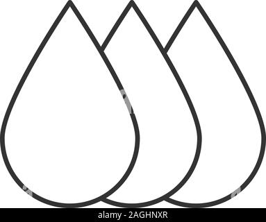 Printer ink linear icon. Thin line illustration. Liquid drops. Contour symbol. Vector isolated outline drawing Stock Vector