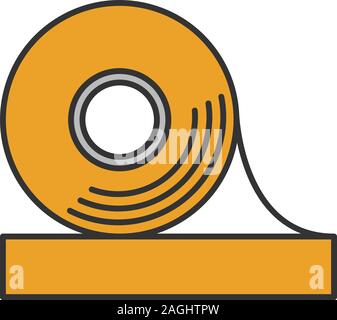 Adhesive tape roll color icon. Insulating and electrical tape. Isolated vector illustration Stock Vector