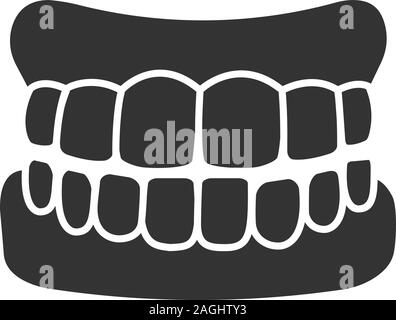 False jaw icon logo sign vector outline in black and white color Stock ...