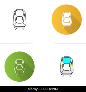 Transrapid icon. Maglev. High speed monorail train. Flat design, linear and color styles. Isolated vector illustrations Stock Vector