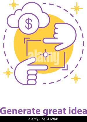 Generating business idea concept icon. Perspective idea thin line illustration. Creativity. Vector isolated outline drawing Stock Vector