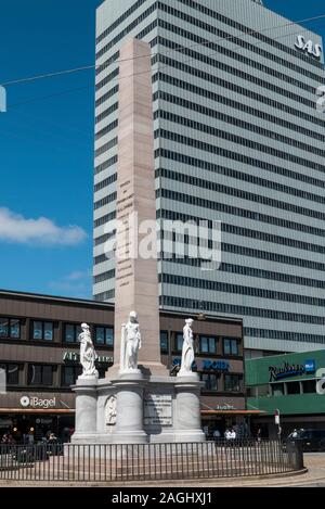 Peasant Reform Monument by Central Train Station in Copenhagen, Denmark Stock Photo