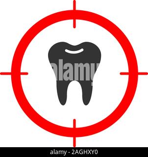 Sick tooth glyph icon, dental and stomatolgy, toothache sign vector ...