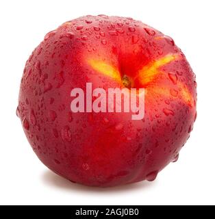 nectarine path isolated on white Stock Photo