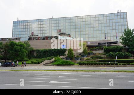 BELGRADE, SERBIA -20 JUN 2019- View of the Hyatt Regency Belgrade, a modern hotel in the New Belgrade area of the capital of Serbia. Stock Photo