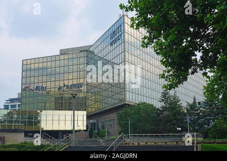 BELGRADE, SERBIA -20 JUN 2019- View of the Hyatt Regency Belgrade, a modern hotel in the New Belgrade area of the capital of Serbia. Stock Photo