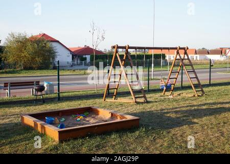 playground at a holiday resort by the Baltic Sea Stock Photo
