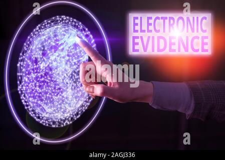 Text sign showing Electronic Evidence. Business photo showcasing probative information stored or transmit in digital form Elements of this image furni Stock Photo