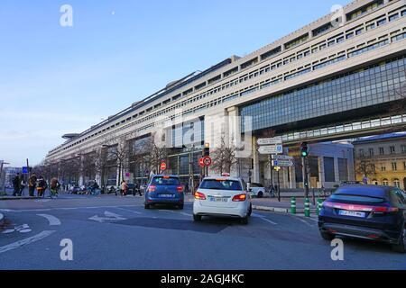 PARIS, FRANCE -18 DEC 2019- View of the headquarters building of the French Ministry of Finance and Economy is located in the Bercy neighborhood in th Stock Photo