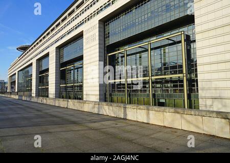 PARIS, FRANCE -18 DEC 2019- View of the headquarters building of the French Ministry of Finance and Economy is located in the Bercy neighborhood in th Stock Photo