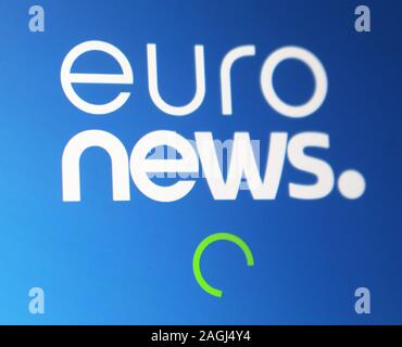 Euronews application icon on computer display Stock Photo
