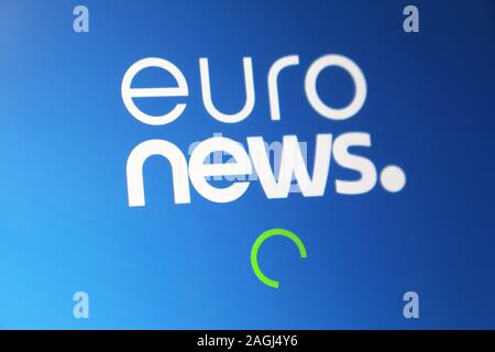 Euronews application icon on computer display Stock Photo