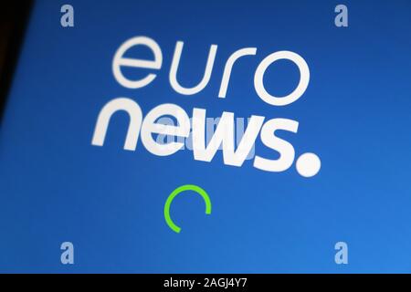 Euronews application icon on computer display Stock Photo