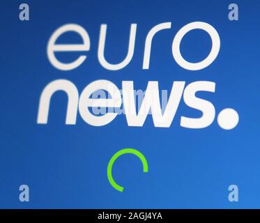 Euronews application icon on computer display Stock Photo