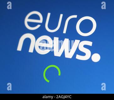 Euronews application icon on computer display Stock Photo