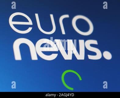 Euronews application icon on computer display Stock Photo