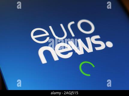 Euronews application icon on computer display Stock Photo
