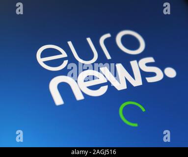 Euronews application icon on computer display Stock Photo