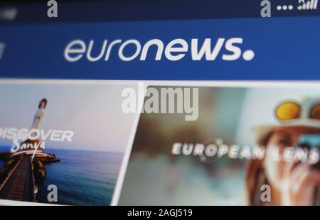 Euronews website on tablet computer display Stock Photo