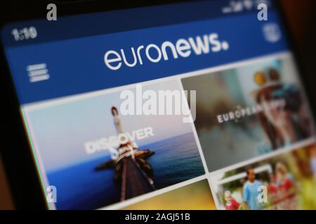 Euronews website on tablet computer display Stock Photo