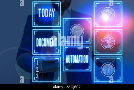 Handwriting text writing Document Automation. Conceptual photo workflows that assist in creation of electronic document Elements of this image furnish Stock Photo