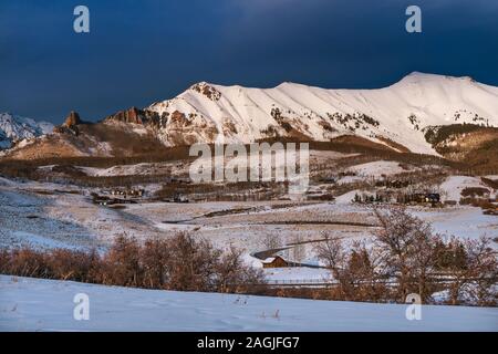 Winter snow in the San Juan Mountains near Telluride, Colorado Stock Photo