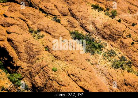 Aerial view of Kings Canyon and the distinctive domes within the Lost City, in the remote Northern Territory within central Australia. Stock Photo