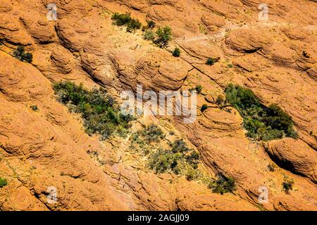 Aerial view of Kings Canyon and the distinctive domes within the Lost City, in the remote Northern Territory within central Australia. Stock Photo